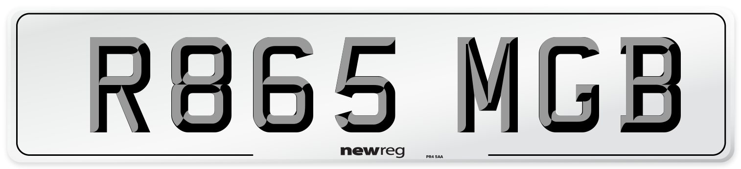 R865 MGB Number Plate from New Reg